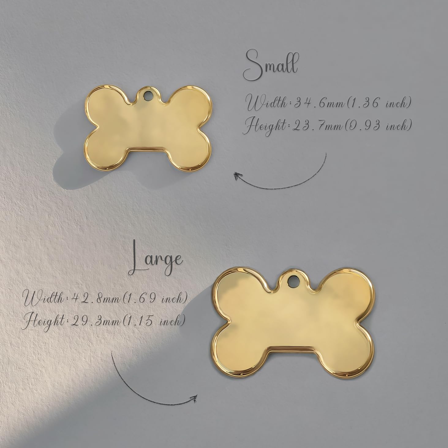 Name Pattern Art Design - Dog Tags Personalized for Pets - Custom Cats Dogs ID Tag - Stainless Steel Deep Engraving (Bone) - Image 4