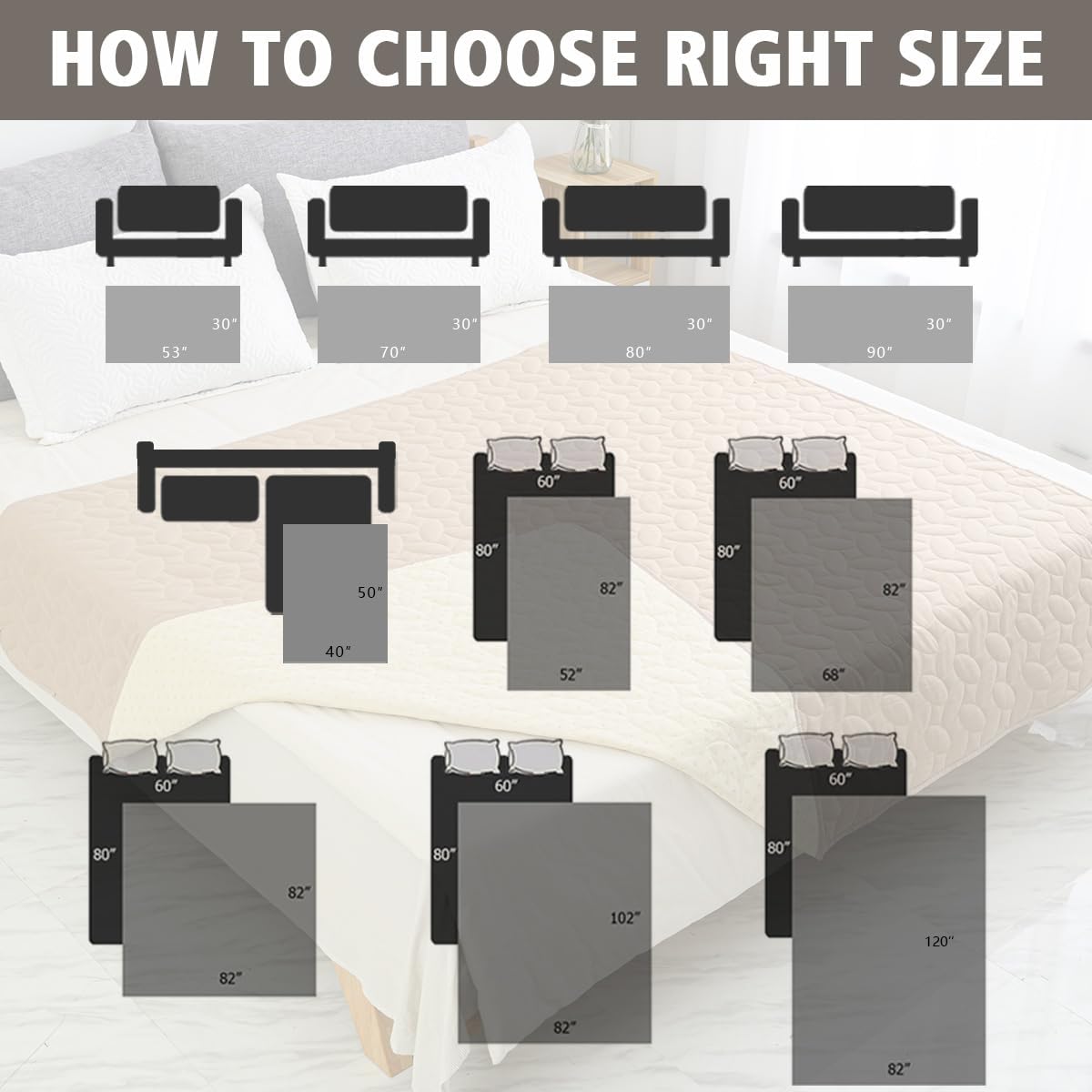 Ameritex Pet Bed Cover Dog Bed Blanket for Sofa and Furniture Waterproof New Pattern Design (30x70 Inch, Dark Grey) - Image 7