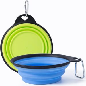 SLSON Dog Bowls Collapsible Pet Tra...