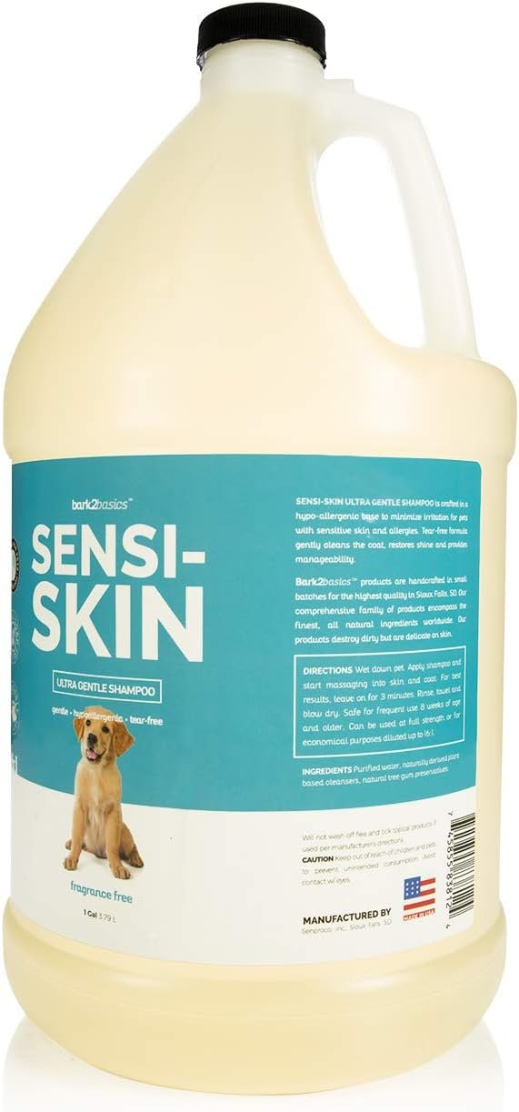 Bark2Basics Sensi-Skin Hypoallergenic Dog Shampoo, 1 Gallon, All Natural Ingredients, Sensitive Skin Pet Shampoo, Gentle, No Fragrance, Non-Irritating, For Dogs with Allergies and Dry, Itchy Skin - Image 2