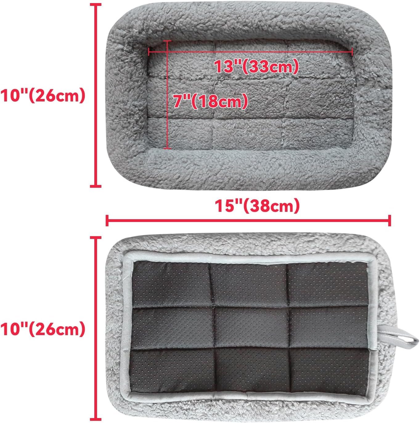 Enjoying Cat Mat Bed 10" x 15" Pet Bed with Pillow Around for Puppy Kitten Curled Sleeping Beds for Carrier/Crate Small Dog Cushion, Anti Skid Bottom, Small - Image 2