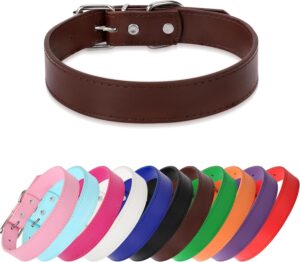 Brown Soft Leather Dog Collar for S...