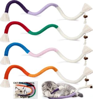 Cat Chew Ropes 4Pcs, Cat Toys for I...