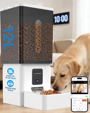 Large Dog Automatic Feeder with Cam...