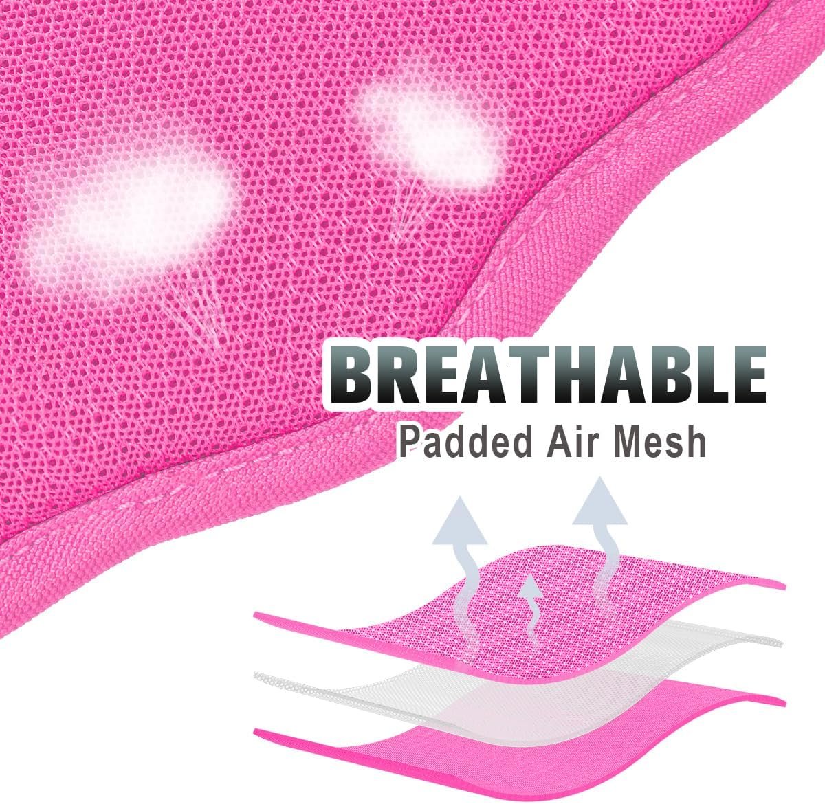 BARKBAY No Pull Dog Harness Large Reflective Dog Harness with Front Clip and Easy Control Handle for Walking Training Running with ID tag Pocket(Pink,L) - Image 6
