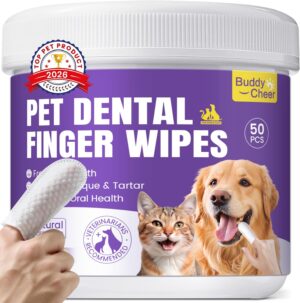 No-Rinse Dog Dental Care Wipes, Cat...