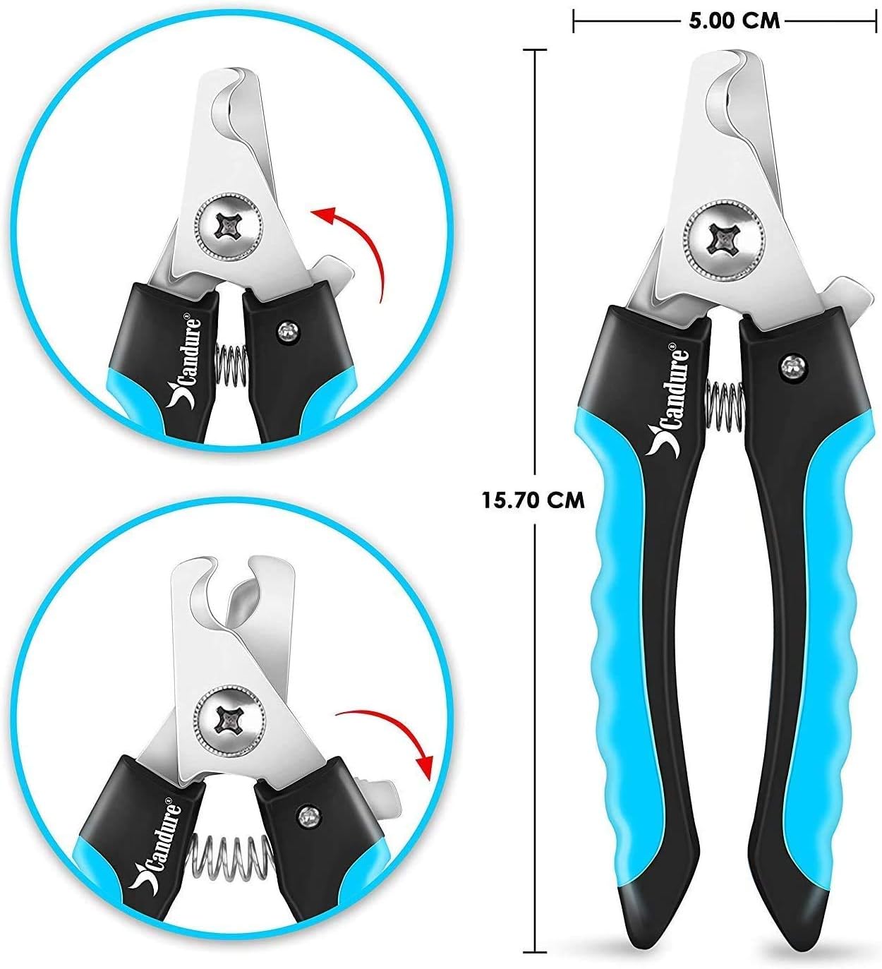 Candure Dog Nail Clippers and Trimmer with Safety Guard to Avoid Over-Cutting Toe Nails Professional Grooming Pet Nail Clipper with Nail File for Small Medium-Large Breeds - Image 2