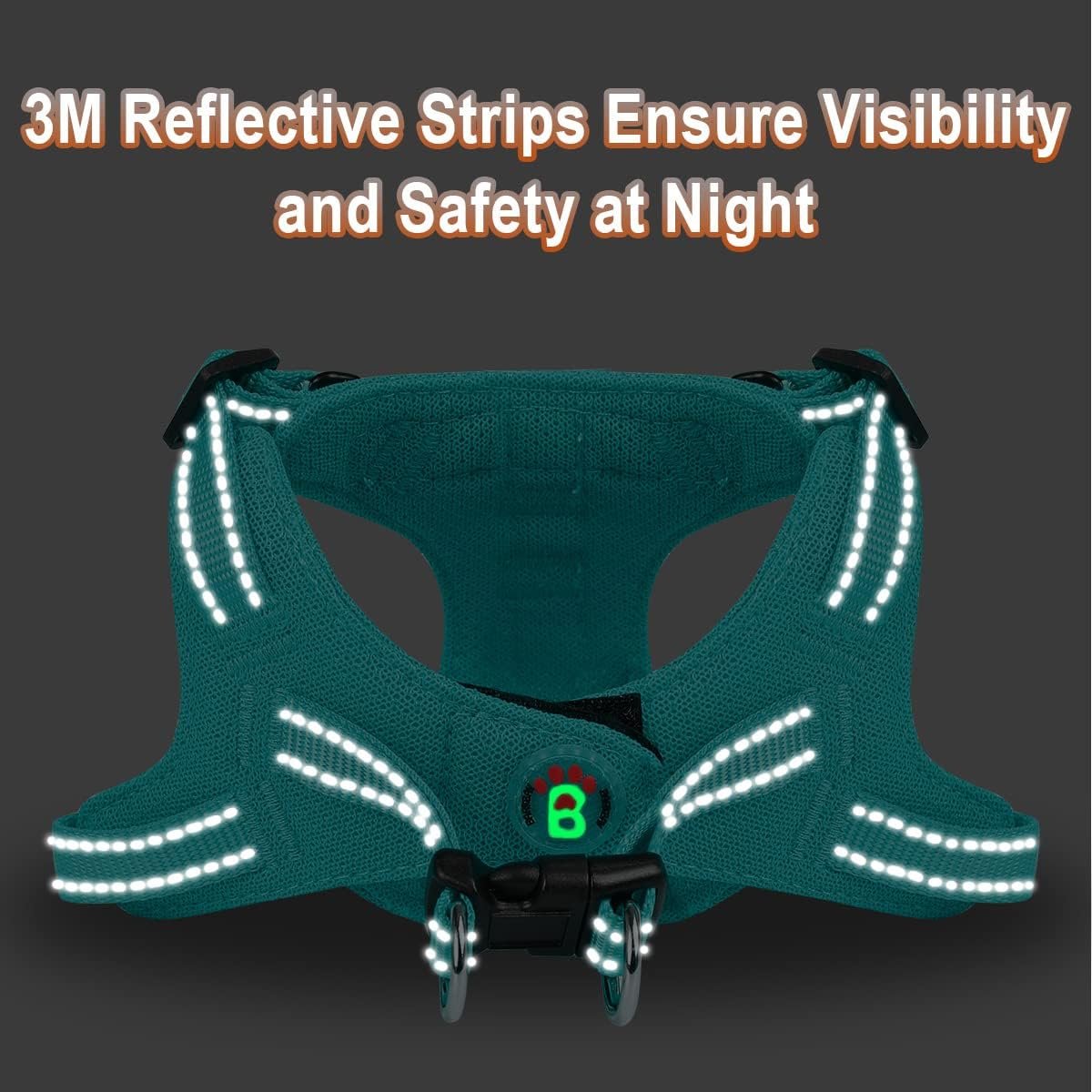 Dog Harness Step in Dog Vest Harness, Reflective Adjustable Puppy No Pull Harness Breathable Soft for Small and Medium Dogs Cats, Ocean Blue, S - Image 6