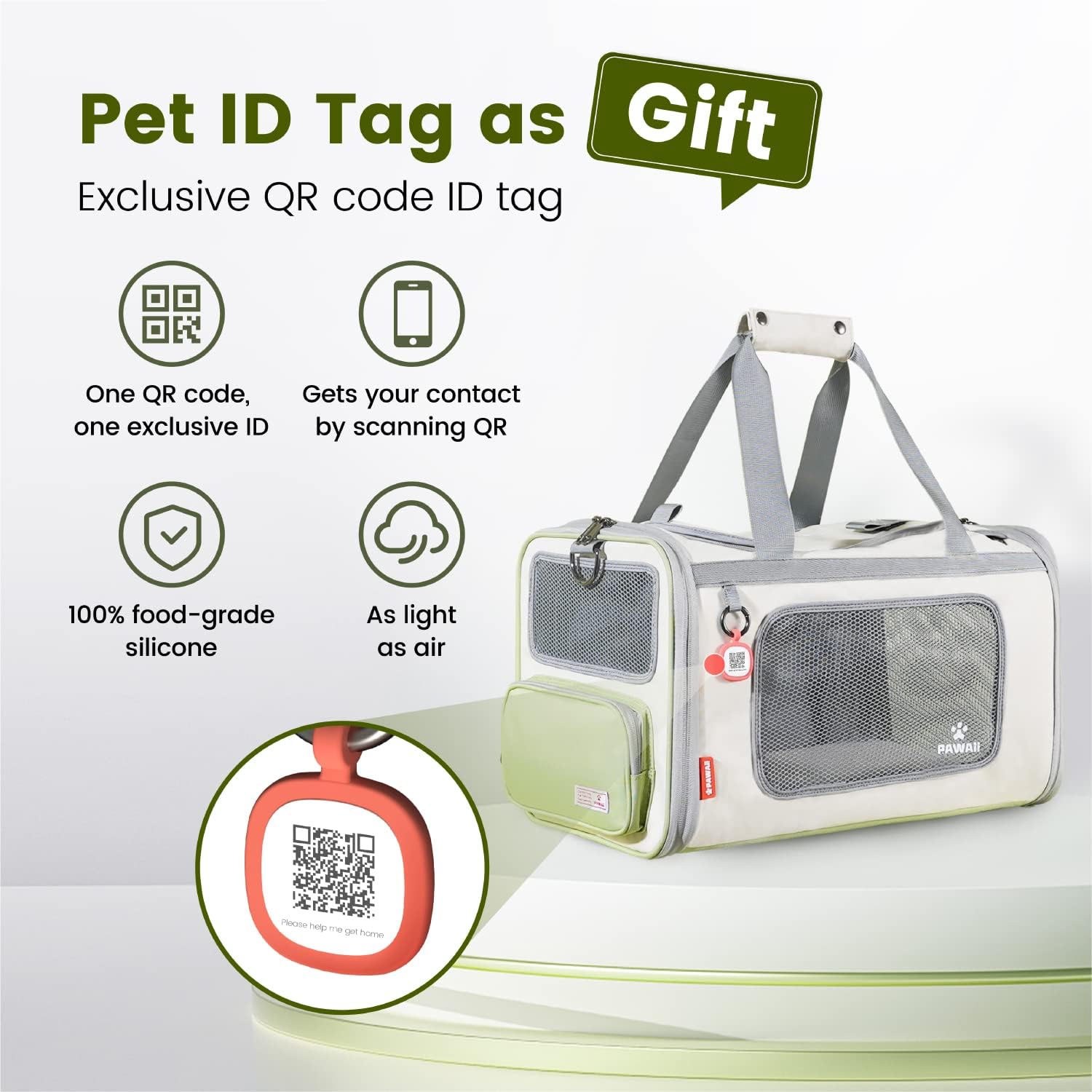 Pawaii Cat Carrier with ID Tag, TSA Airline Approved Soft Sided Collapsible Pet Travel Carrier, Portable Comfortable Convenient Foldable Cat Travel Bag - Image 2