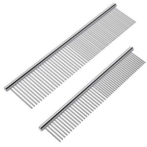 Cafhelp 2 Pack Dog Combs with Round...