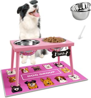 ADENGL Raised Dog Bowl Stand for La...