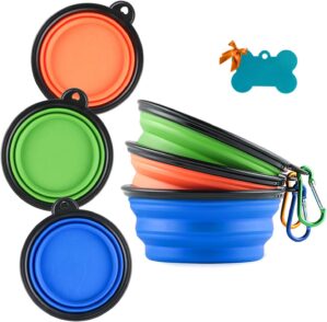 3 Collapsible Silicone Dog Bowl, Fo...
