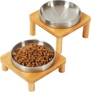 DoogCat Elevated Cat Bowls for Indo...