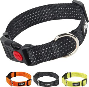 Fida Reflective Dog Collar, Nylon D...