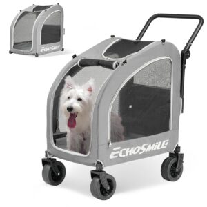 EchoSmile 4 Wheels Pet Stroller, Do...