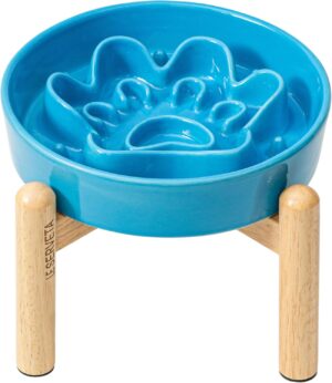 Ceramic Slow Feeder Dog Bowls, Rais...
