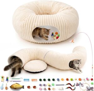 Cat Tunnel Bed with 40 Pcs Interact...