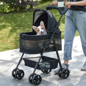 Zoosky 3 in 1 Pet Stroller with Rem...