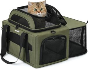 Pecute Top Side Expandable Pet Carr...