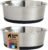 GORILLA GRIP Dog Bowls, Food Grade 304 Stainless Steel, Holds 2 Cups Each (16 fl oz) Food and Water Bowl for Feeding Dogs and Cats, Dishwasher Safe, Rust Resistant, BPA Free Rubber Base Set of 2 Black