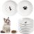 6 Pack Cat Food Bowl, Ceramic Cat Bowls, Anti Whisker Fatigue Cats Bowl Set,5.5 Inches Shallow Wide Kitten Plates for Food and Water (White-A)