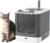 Foldable Cat Litter Box, Fully Enclosed Litter Box with Lid, Covered Kitty Kitten Litter Boxes Enclosure with Scoop, Odor Control, Easy to Clean, 3 Modes for Cat up to 12 lbs(White&Grey)