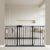 WAOWAO Baby Gate 57.48-62.20″ Extra Wide Pressure Mounted Walk Through Swing Auto Close Safety Black Metal Toddler Kids Child Dog Pet Puppy for Stairs,Doorways,Kitchen