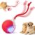 Smart Interactive Automatic Electronic Rolling Moving Rechargeable Motion Activated Self Solo Play Stimulation Electric Chase Teaser Ball Toy with Rope for Indoor Bored Adult Cat and Dog, Red