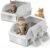 Stainless Steel Litter Box, 2 Pack XL Metal Cat Litter Boxes with Lid High Sided Enclosed for Big Cat and Multiple Cats, Anti-Urine Leakage | Non-Stick Bottom & Includes Scoop