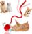 Interactive Electric Automatic Rolling Moving Rechargeable Self Play Stimulation Toy,Smart Pet Chase Ball with Speedy Tail Rope for Bored Indoor Cats Enrichment,stimulating Dogs Toy (Red)
