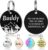YEHANTI Dog Tags Personalized for Pets with Name Pattern Art Design – Engraved with Laser – Stainless Steel Cats Dogs ID Tags – Stylish Dog Collar Accessories (Round)