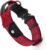 Plutus Pet Tactical Dog Collar with Tracker Pocket for AirTag, Adjustable Reflective Nylon Collar, Metal Buckle, Leather-Wrapped Handle, Soft Padded for Medium Large Dogs (Burgundy Red, M)