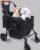 Dog Stroller for Large & Medium Dogs (Up to 66lbs), Pet Stroller for 2 Small Dogs with Adjustable Handle & Canopy, Sun Shades, Storage Organizer, Foldable & Ventilated,Black