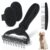 Double-Sided Pet Grooming Rake – 4-in-1 Professional Pet Grooming Kit Deshedding Dematting Tool for Dogs Cats Extra-Wide Grooming Brush & Deshedder Comb for Long & Short Haired Pets (Black Kit 4PCS)