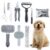 Pet Grooming Tools Kit for Dogs and Cats,8-in-One Home Pet Grooming Set,Includes Safety Scissors Set,Hair Removal Brush, Nail Clipper and File for Small Medium Large Dogs and Cats