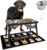 ADENGL Metal Raised Dog Bowl Stand for Large and Medium Dogs, Stronger Elevated Dog Bowls with Sprill Proof Mat, Pet Food & Water Bowls 10″ Tall Dogs Feeder (58OZ-Stainless Steel Pet Bowl, Mat-16×24)