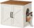 Feandrea Cat Litter Box Enclosure, Hidden Litter Box Furniture, Indoor Pet House End Table, 23.6 x 19.7 x 19.7 Inches, Rustic White and Honey Brown UPCL042W201