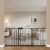 WAOWAO Baby Gate 66.93-71.65″ Extra Wide Pressure Mounted Walk Through Swing Auto Close Safety Black Metal Toddler Kids Child Dog Pet Puppy for Stairs,Doorways,Kitchen