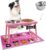 ADENGL Raised Dog Bowl Stand for Large Medium Dogs, Elevated Dog Bowls with Sprill Proof Mat &Two 58OZ Stainless Steel Bowls,Pink