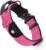 Plutus Pet Tactical Dog Collar with Tracker Pocket for AirTag, Adjustable Reflective Nylon Collar, Metal Buckle, Leather-Wrapped Handle, Soft Padded for Medium Large Dogs (Pink, M)