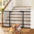 Cumbor 30-54″ Extra Wide Baby Gate for Stairs, Dual Lock & Self-Closing Dog Gate Indoor, Easy Install Pet Gate for Doorways, Hallways & Kitchen, Easy Walk Thru Safety Proofing for Babies & Pets, Black