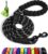 Taglory Rope Dog Leash 6 FT with Comfortable Padded Handle, Highly Reflective Threads Leash and Anti-Tangle Clip for Walking Medium Large Dogs, 1/2 inch, Black