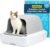 PetSafe ScoopFree Crystal Pro Self-Cleaning Cat Litter Box System Enclosed Front-Entry Advanced Odor Control Includes 1 Disposable Crystal Litter Tray White (PAL00-18017)