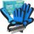 Maxpower Planet Pet Grooming Brush and 2X Grooming Gloves Combo – Double Sided Dematting, Deshedding Undercoat Rake for Dogs and Cats – Reduce Shedding Easily – Blue