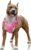 BARKBAY No Pull Dog Harness Large Reflective Dog Harness with Front Clip and Easy Control Handle for Walking Training Running with ID tag Pocket(Pink,L)