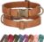 Didog Soft PU Leather Dog Collar, Stylish Quick Released Dog Collar for Large Dogs, Easy Clean Adjustable Pet Collar for Daily Walking, Light Brown, L Fit 16-22″ Neck